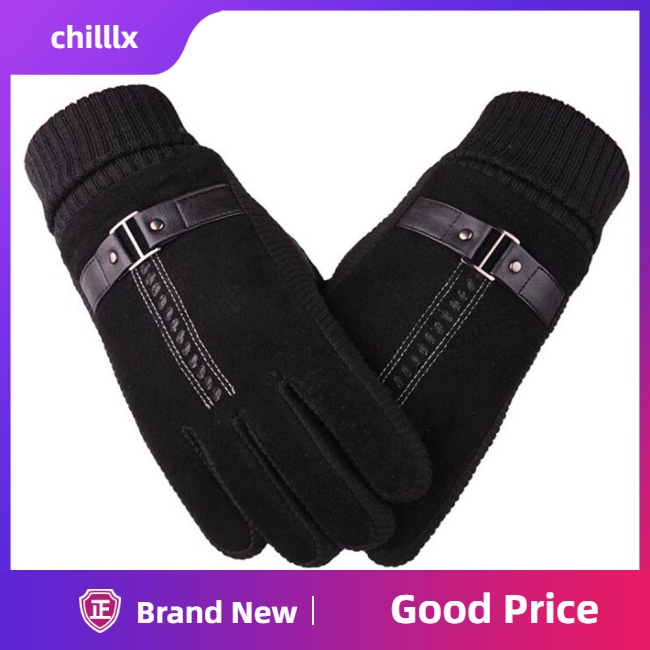 Găng Tay Da Lộn Giữ Ấm Mùa Đông Có Thể Chạm Màn Hình Cảm Ứng Dành Cho Nam