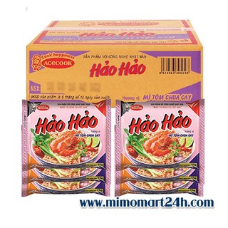Mì hảo hảo vị tôm chua cay - thùng 30 gói