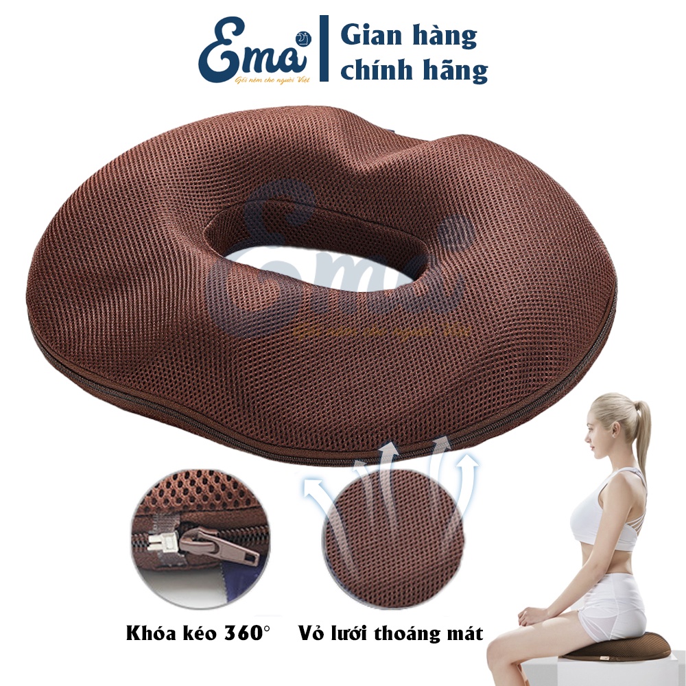 Bộ gối tựa lưng có gel lạnh &amp; đệm lót ghế chống trĩ cho dân văn phòng SP10 EMA