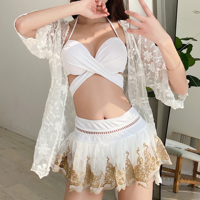 Áo Khoác Ngoài Bikini 3 4 Tay Ngắn Họa Tiết Hoa Thời Trang Quyến Rũ Cho Nữ