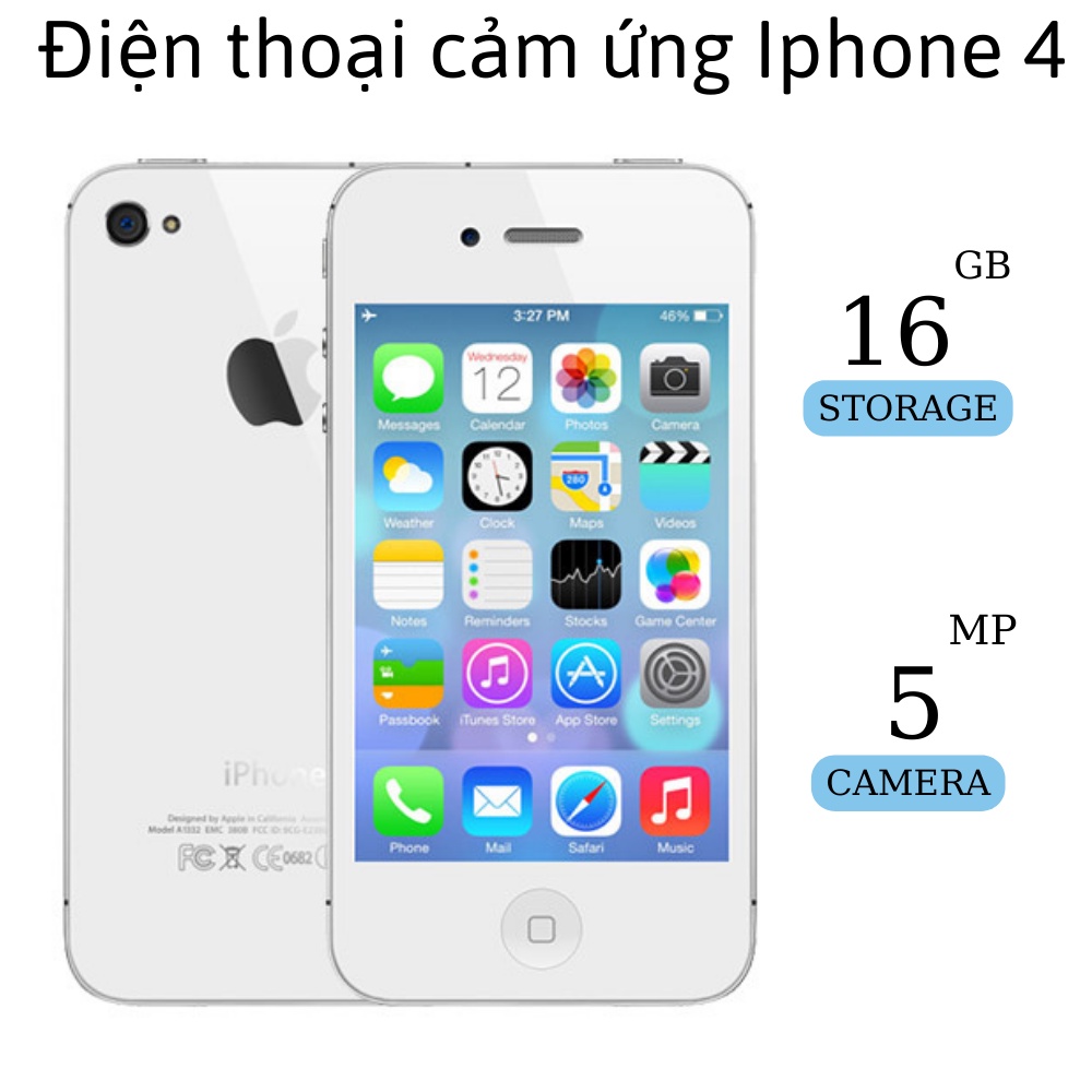 Điện thoại cảm ứng ip4 giá rẻ pin khủng bảo hành 12 tháng