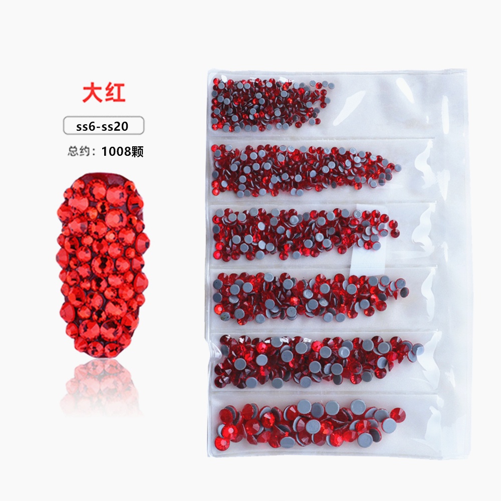 Túi 1000 Hạt Đá Lấp Lánh Đính Trang Trí Móng Tay ss6-ss20 Hỗn Hợp