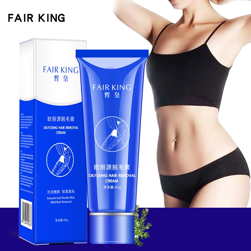 [Hàng mới về] Kem tẩy lông FAIR KING chiết xuất thảo dược không gây đau vùng da dưới cánh tay/chân 40g