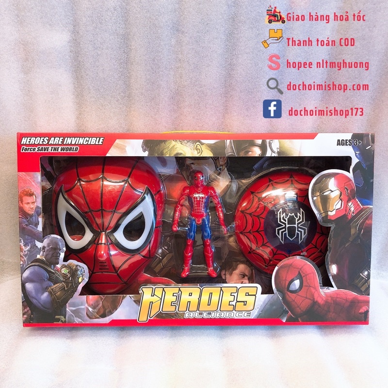 Mặt nạ Khiên Áo Mô hình Người Nhện Spiderman 3041 Có Đèn