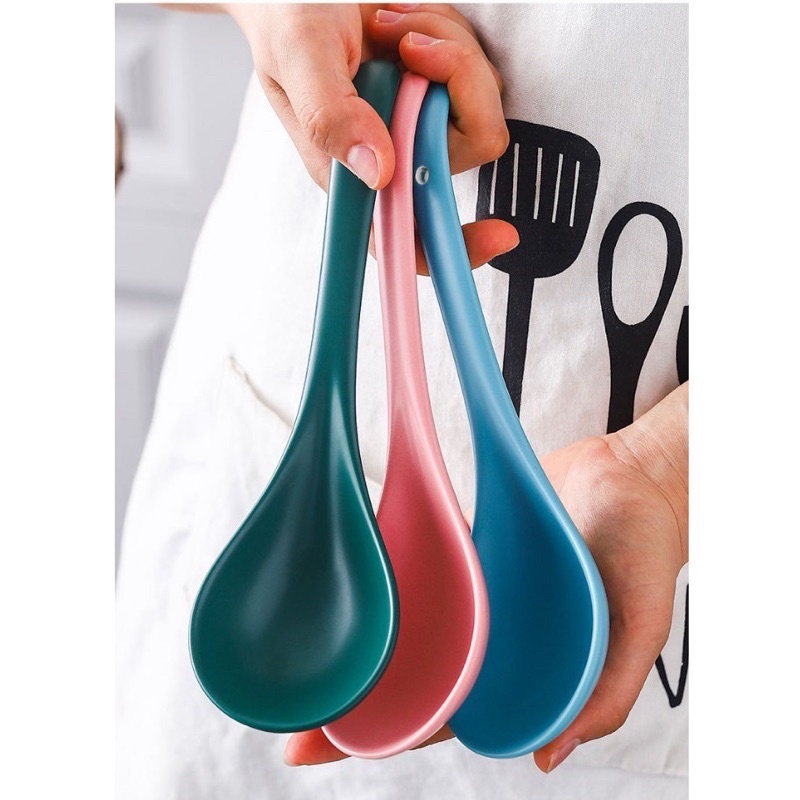 Muỗng sứ sắc màu, Thìa sứ thìa soup, Muôi canh sứ màu pastel