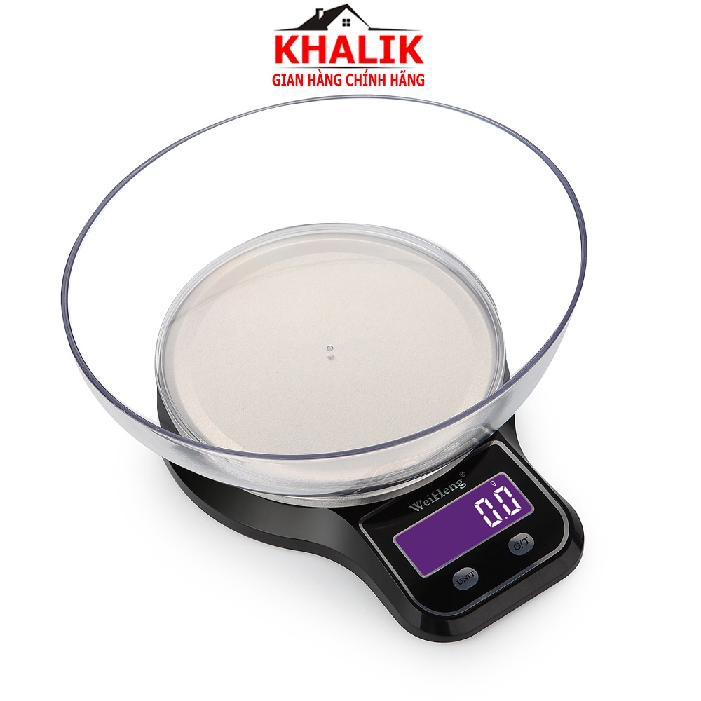 Cân điện tử nhà bếp 5kg 3KG KHALIK WH-B21 có kèm tô đựng dùng pin độ chính xác cao - Fullbox