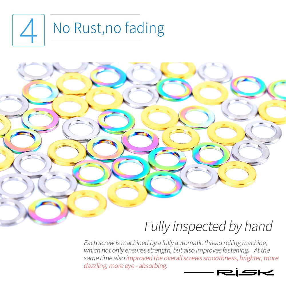 Set 10 Vòng Đệm Bằng Hợp Kim Titan Cho Xe Đạp M5 M6