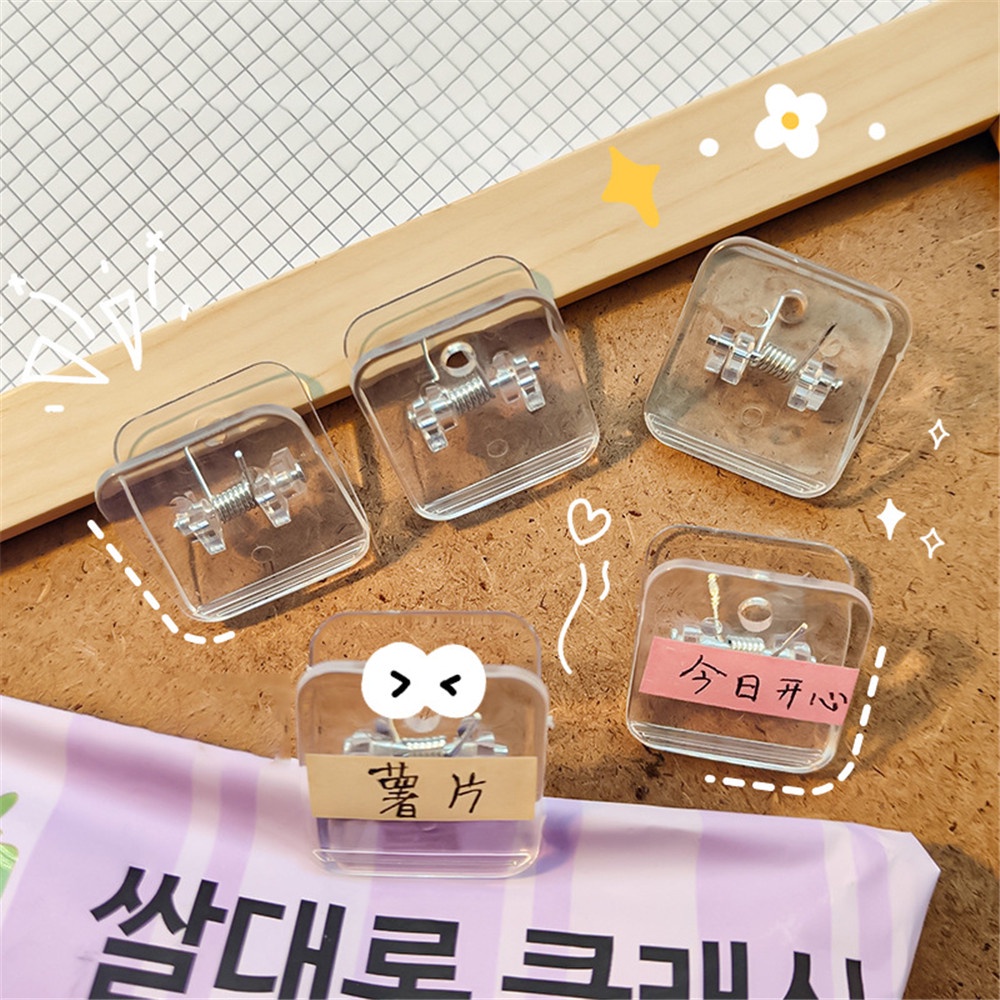 Set 5 Kẹp Giấy Hình Tam Giác Bằng Acrylic Trong Suốt