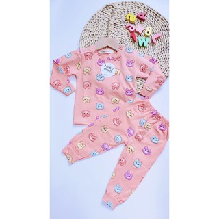 Bộ minky mom dài tay họa tiết