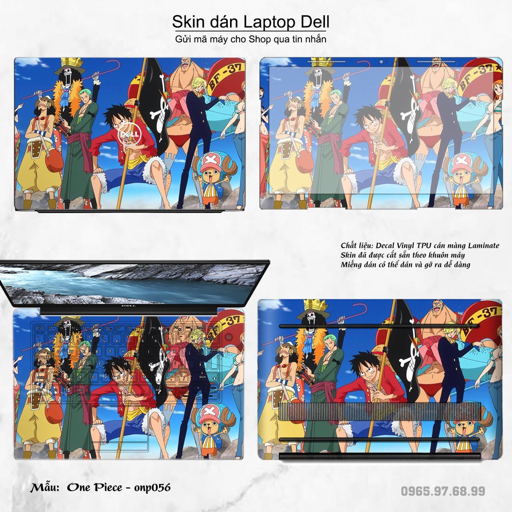 Skin dán Laptop Dell in hình Vua hải tặc (inbox mã máy cho Shop)