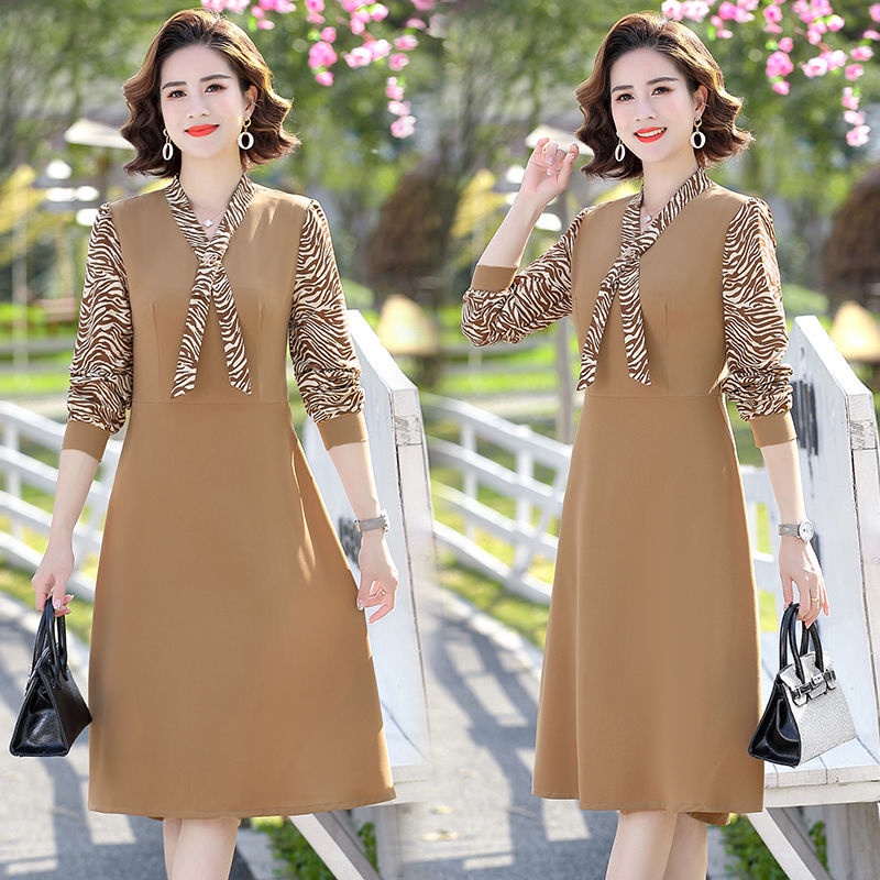 ♗▤✜Váy mùa xuân của mẹ 2022 new 40 tuổi 50 dài tay hàng đầu phụ nữ trung niên thu