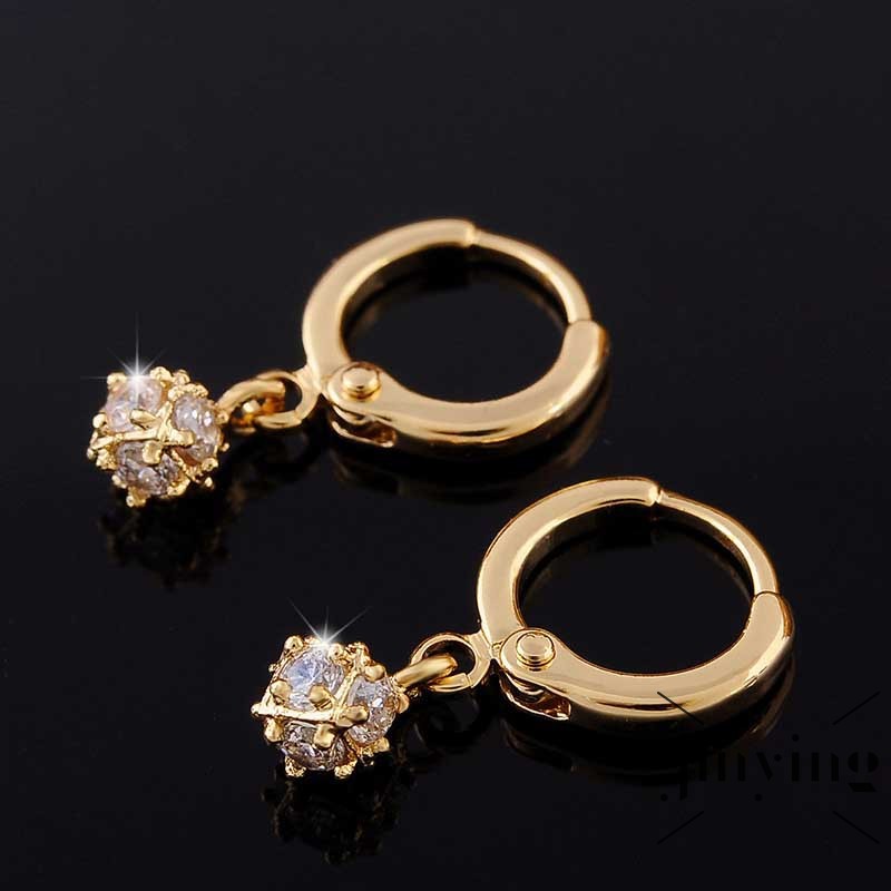 GETNOIVAS Hoa tai mạ vàng hình vuông đính đá lấp lánh