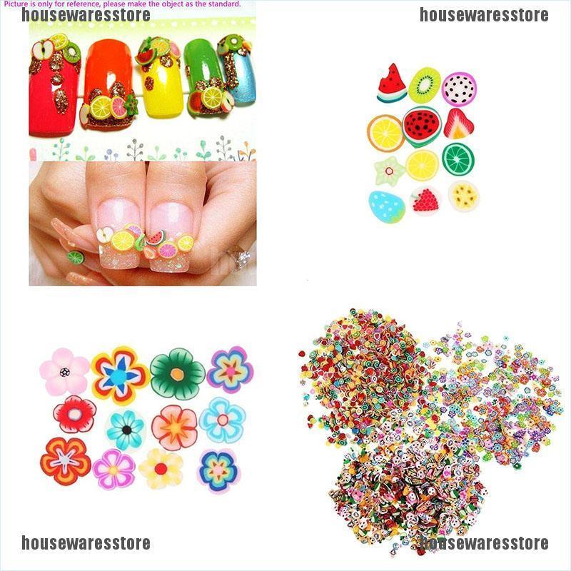 (Hàng Mới Về) Bộ 1000 Miếng Dán Trang Trí Móng Tay Hình Trái Cây 3D Handmade