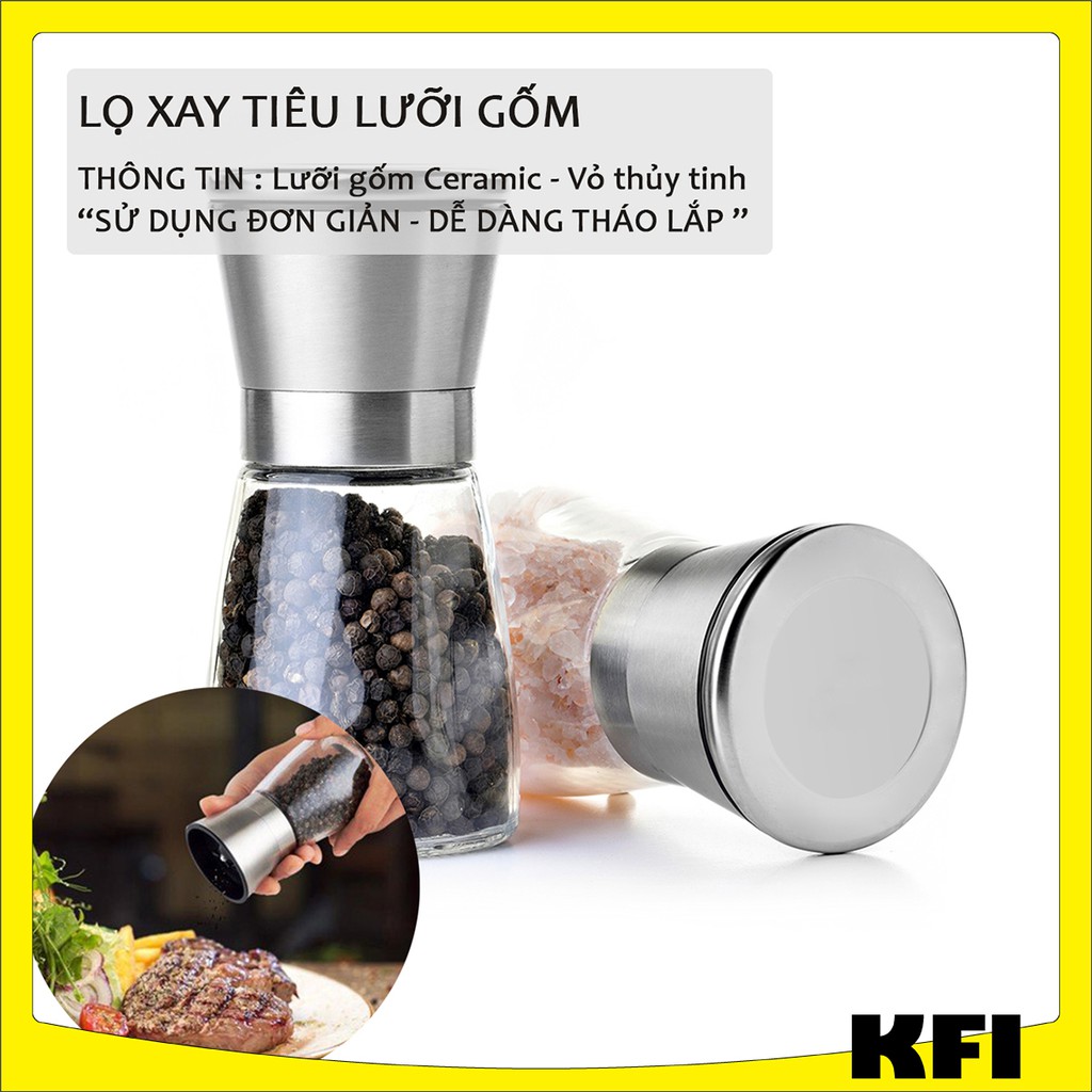 Cối xay tiêu hạt khô, cối xay tiêu lưỡi nghiền ceramic KFI Shop