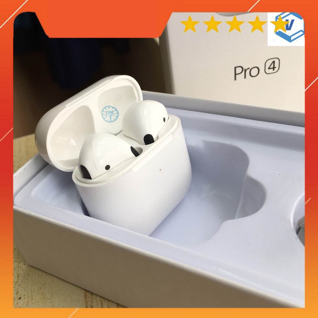 Tai nghe airpod pro 4, Bản cao cấp, định vị, đổi tên, Âm Thanh Sống Động, cảm ứng 1 chạm, bluetooth 5.0 [FULL BOX BH6T]