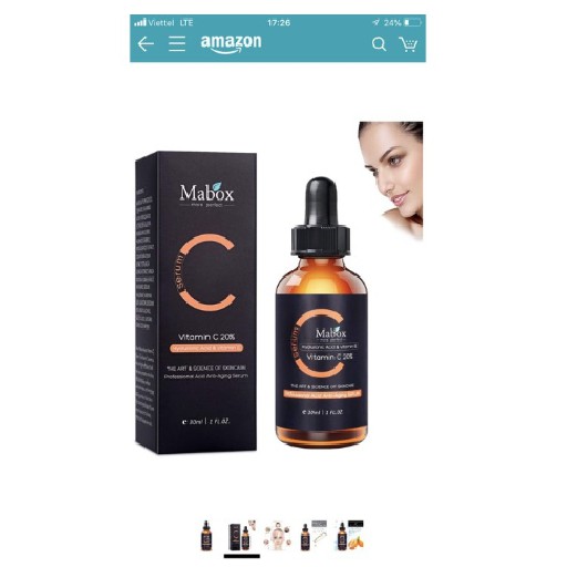 Serum Diện DI Trắng Da Vitamin C Mabox 20% 30ml