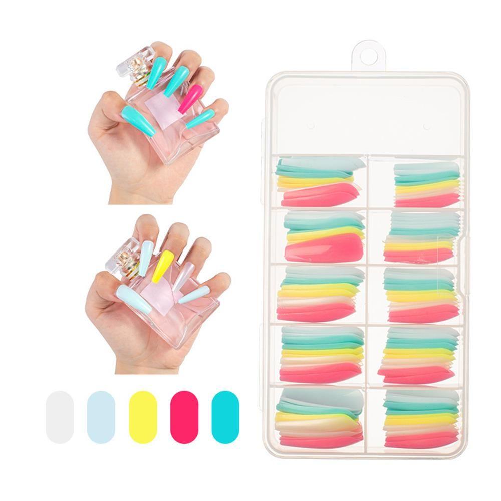 Hộp 100 Móng Tay Giả Bằng Nhựa Acrylic Ốp