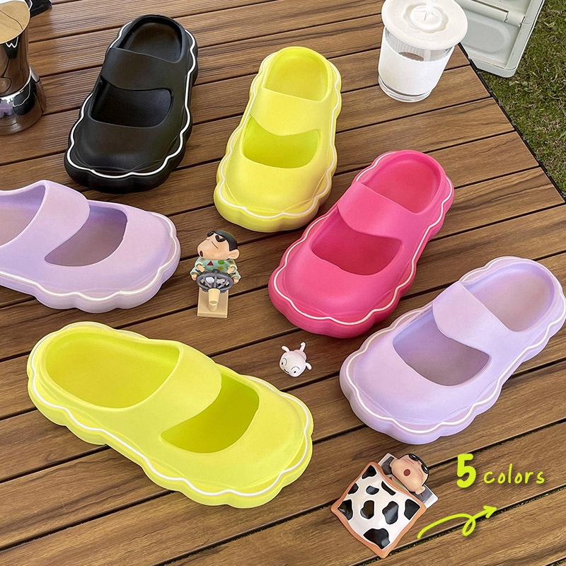 Giày sandal AYUER đế dày họa tiết gợn sóng phong cách Hàn Quốc dành cho nữ