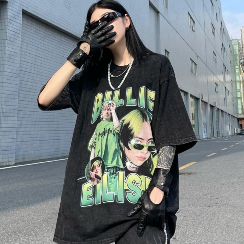 Áo thun Billie Eilish màu Wash  form rộng Unisex Nam nữ- Mã 001