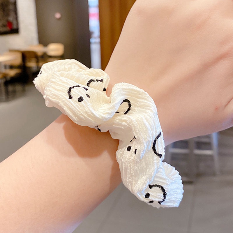 Dây Buộc Tóc Cao Su In Hình Mặt Cười Dễ Thương Phong Cách Hàn Quốc Cho Nữ