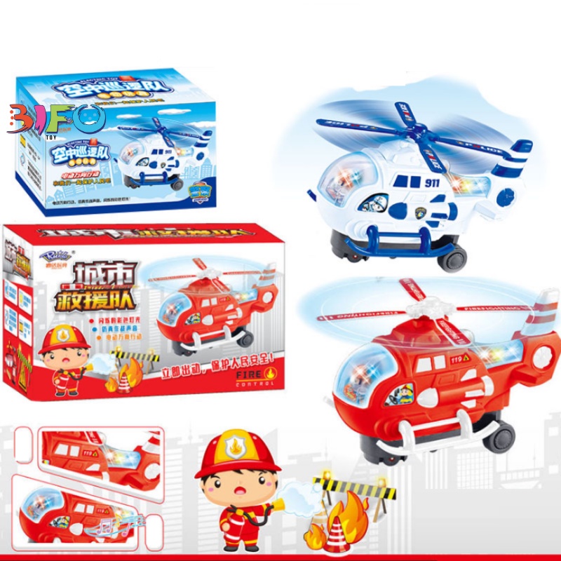 Đồ chơi máy bay trực thăng chạy pin có âm thanh và ánh sáng di chuyển linh hoạt cực hay cho bé yêu