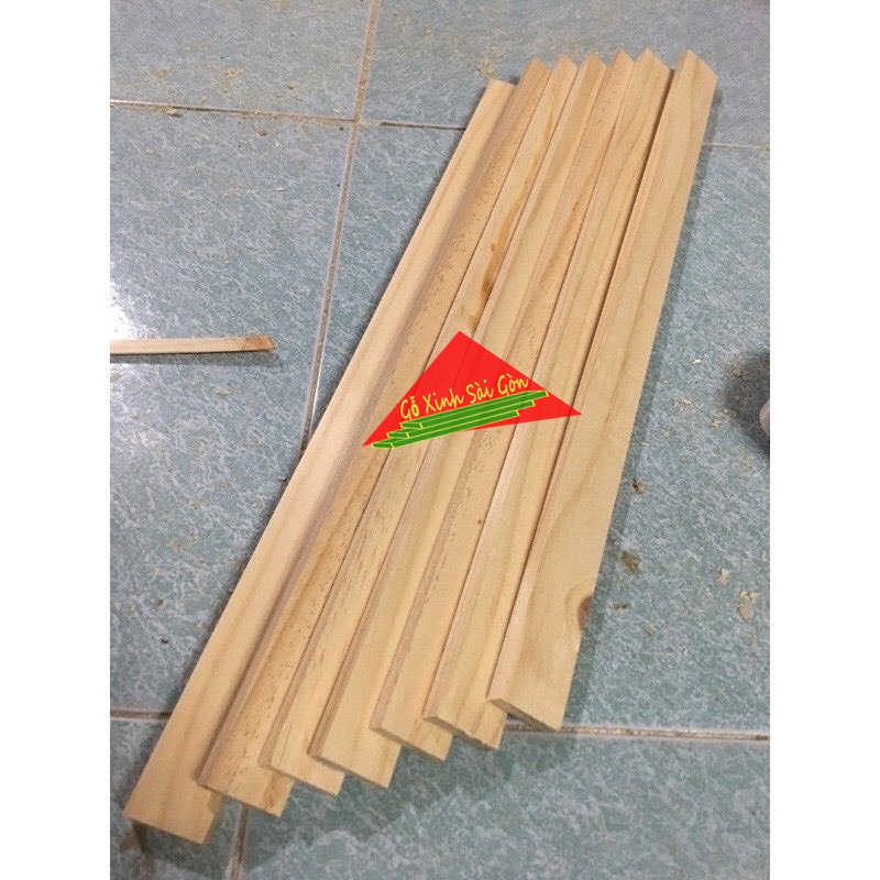 Bó 5 thanh gỗ vuông tuyển đẹp dài 50cm, rộng 4cm, dày 1.5cm