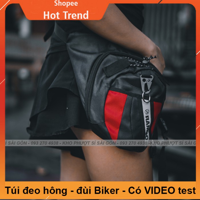 Giá buôn HCM - Túi đeo đùi phiên bản mới RAMBO như Dainese cao cấp - Túi đeo chéo hông tiện dụng