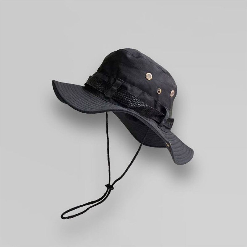 Mũ Câu Cá Vành Rộng Có Dây Điều Chỉnh Thoáng Khí Cho Unisex