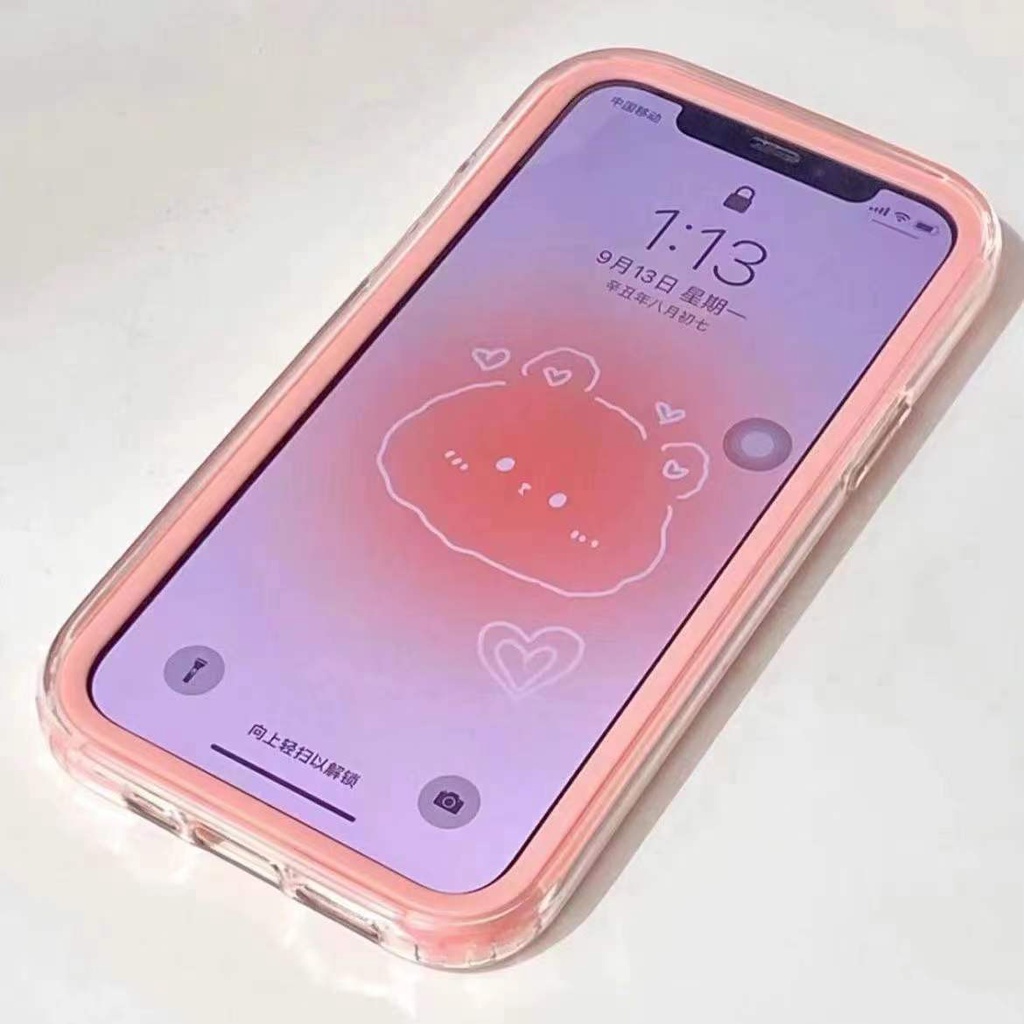 Ốp Điện Thoại Silicon Trong Suốt Viền Màu Kẹo 2 Trong 1 Cho IPhone 13 11 12 Pro Max XR X XS Max 6 6s 7 8 Plus 13Mini 12Mini