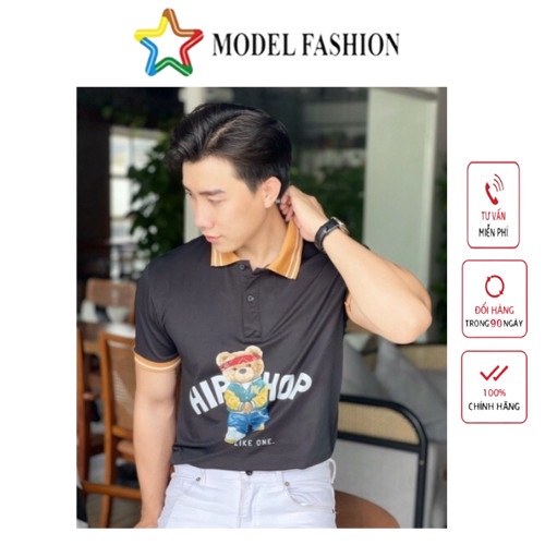 Áo thun polo nam nữ tay ngắn họa tiết teddy bear hàn quốc Model Fashion