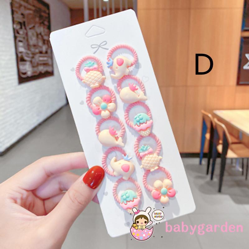 Bộ dây buộc tóc hình vương miện/trái cây dễ thương cho bé gái