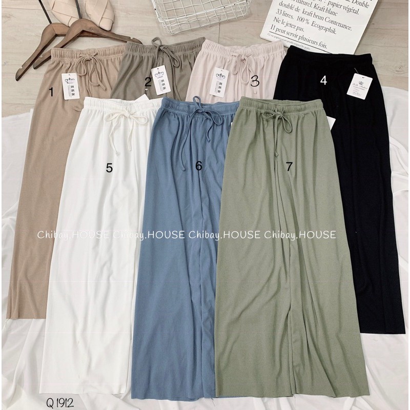 Quần ống rộng thun tăm chống nhăn ( Hình thật, đổi trả nếu không giống hình ) Q1912