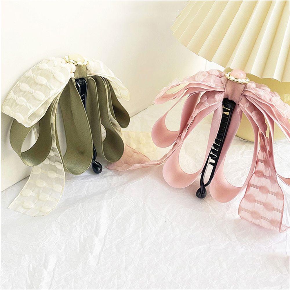 Kẹp Tóc Đính Nơ Bằng Nhựa Resin Phong Cách Retro Thời Trang Cho Nữ