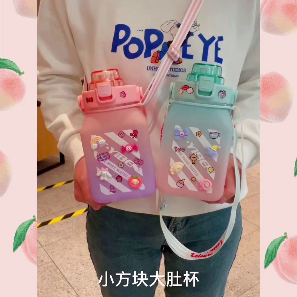 Bình Nước Siêu Đẹp 1.5 Lít Có Vạch Chia Mực Nước Phong Cách Thể Thao Tặng Sticker nổi