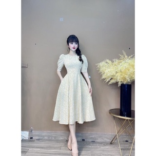 Đầm hoa cổ tròn monoco size xl