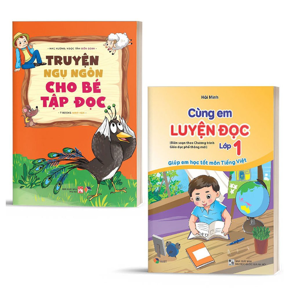 Sách - Combo Cùng Em Luyện Đọc Lớp 1 Và Truyện Ngụ Ngôn Cho Bé Tập Đọc