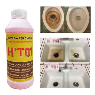 Chất tẩy rửa ố vàng trên Ly sứ, chén sứ, bình sứ, bồn cầu H+T01
