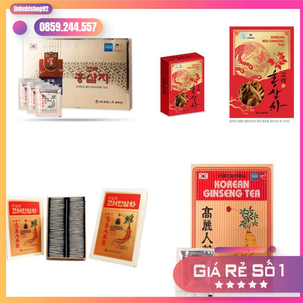 Trà  Hồng Sâm dạng cốm hòa tan Hàn Quốc hộp 100 gói