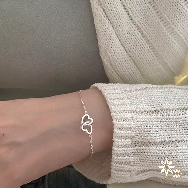 Vòng tay bạc mặt hình trái tim thời trang cho n