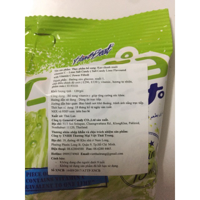 Kẹo chanh, mây,Thơm muối  thái lan 120g bổ sung vitamin C