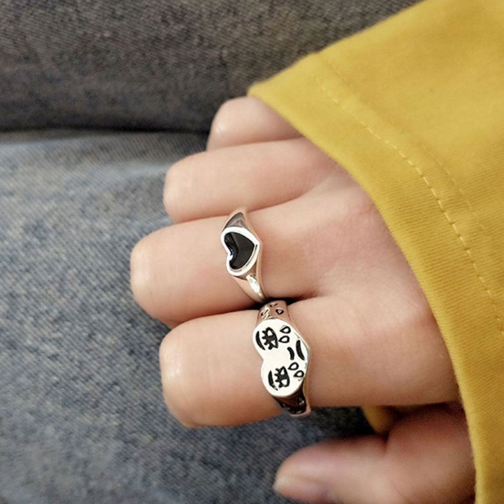 Nhẫn Đeo Tay Kim Loại Tạo Hình Trái Tim Đính Đá Thời Trang Cho Nữ