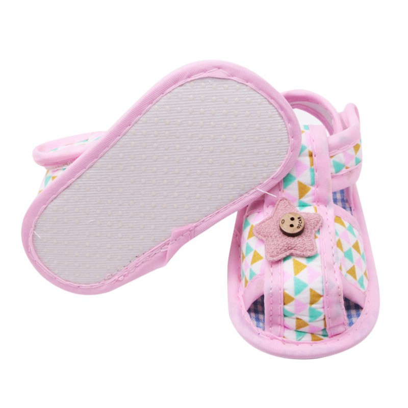 Giày sandal cotton mềm mại , in họa tiết ngôi sao cho bé