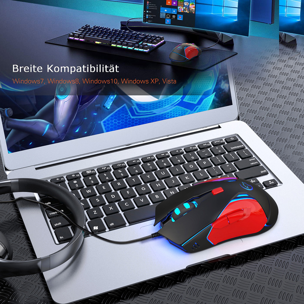 Chuột Chơi Game Có Đèn Led Nhiều Màu Tùy Chỉnh Tốc Độ Cao