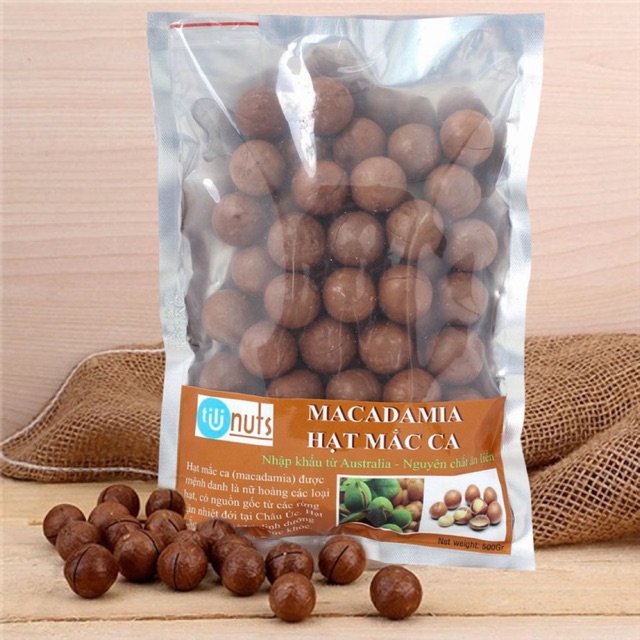 HẠT MẮC CA ÚC gói 500g (hàng nhập có giấy tơ đi kèm)