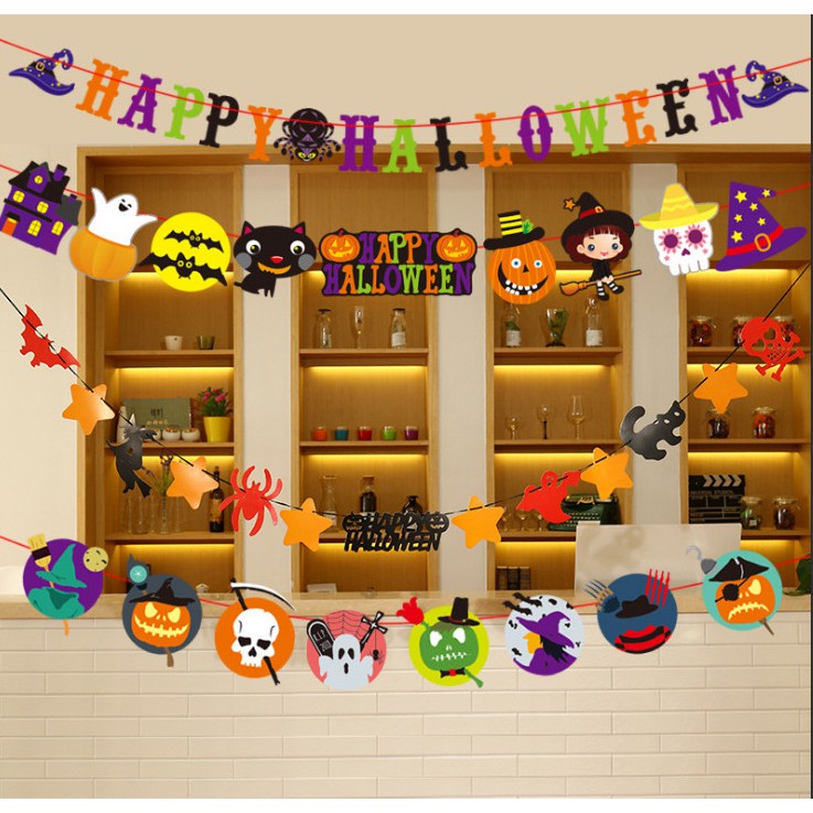 Cờ trang trí halloween NHIỀU MẪU