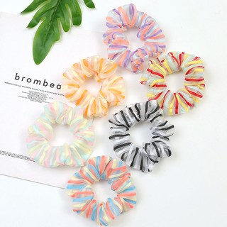 Cột tóc vải scrunchies sọc 3 màu kt62