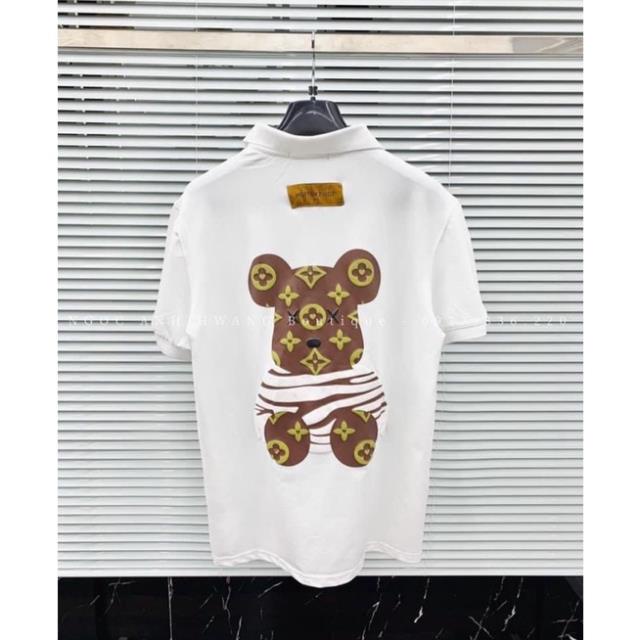 Áo Thun Polo Thome Hình Gấu LVT Hot 2022 Unisex Nam Nữ Chất Coton Su Mềm Đẹp- Áo Phông Cổ Bẻ Gấu In Ulzzang Hot