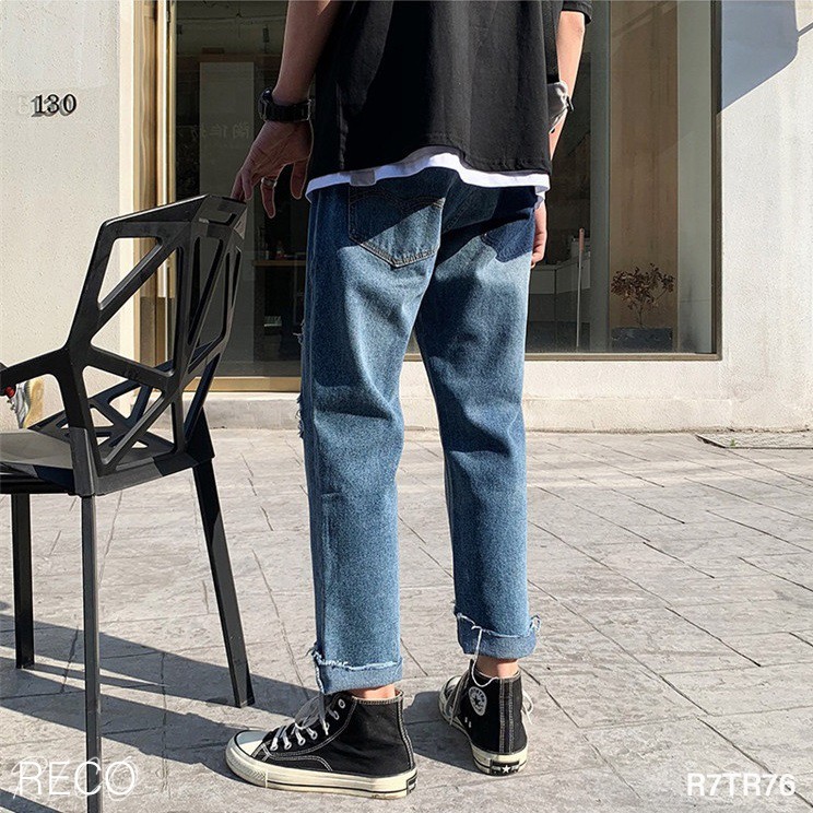 Quần jean nam nữ  Hàn Quốc cao cấp dáng rộng Trousers Loose R7TR76 Unisex