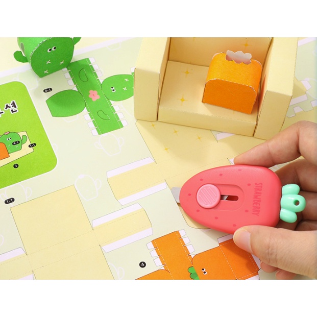 Dao rọc giấy mini hình cà rốt, dâu tây dễ thương