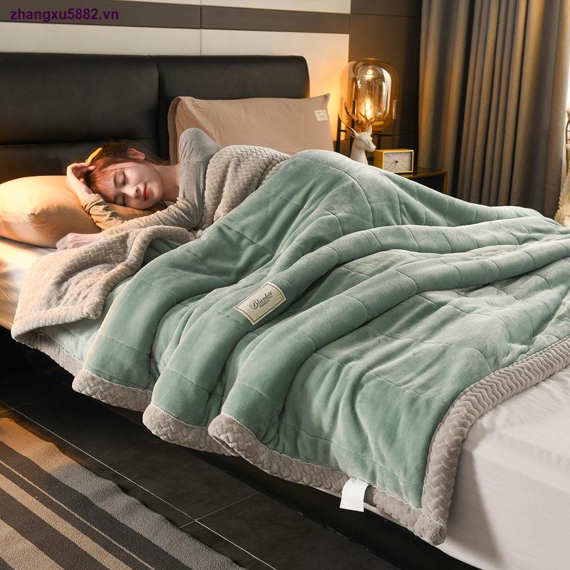 Chăn Lông Cừu San Hô Dày Hai Lớp Giữ Ấm Chất Lượng Cao